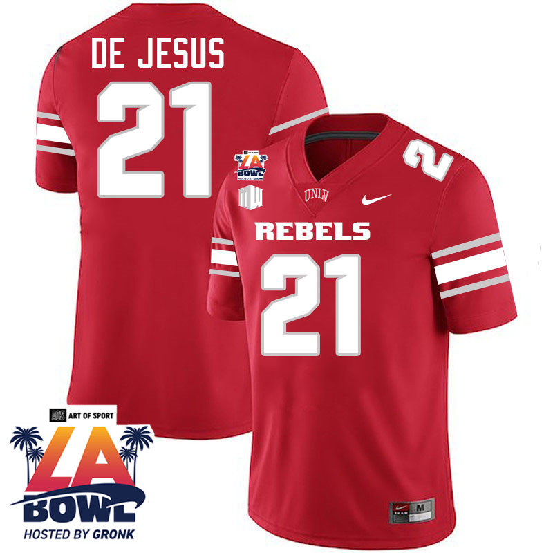 Jacob De Jesus LA Bowl Jersey,UNLV Rebels 2024 LA Bowl Jersey-Scarlet